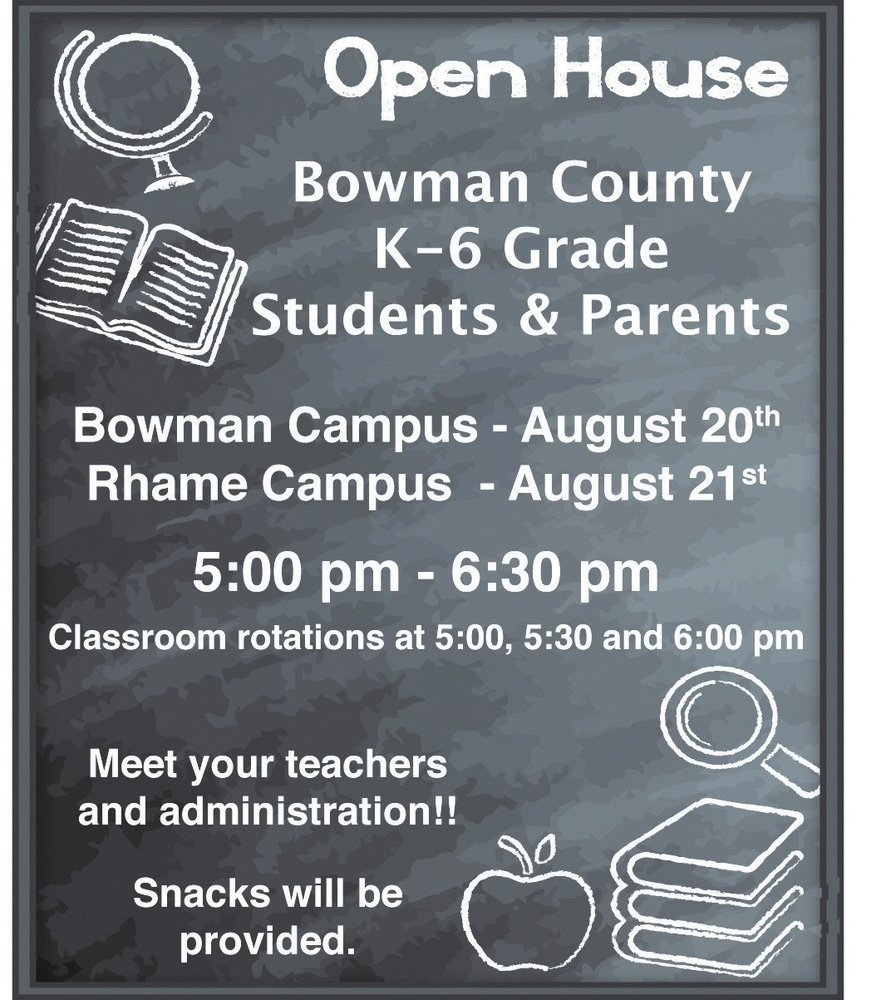 Bowman County School K-6 Open House